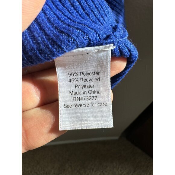 Nine West Plus Women's Blue Sweater size 0X plus size long sleeve Polyester‎ - Picture 4 of 7